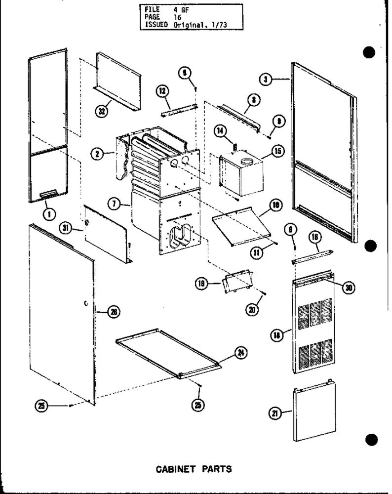 Cabinet Parts 3 Diagram and Parts List for GH-105DE P96294-8F Amana Furnace