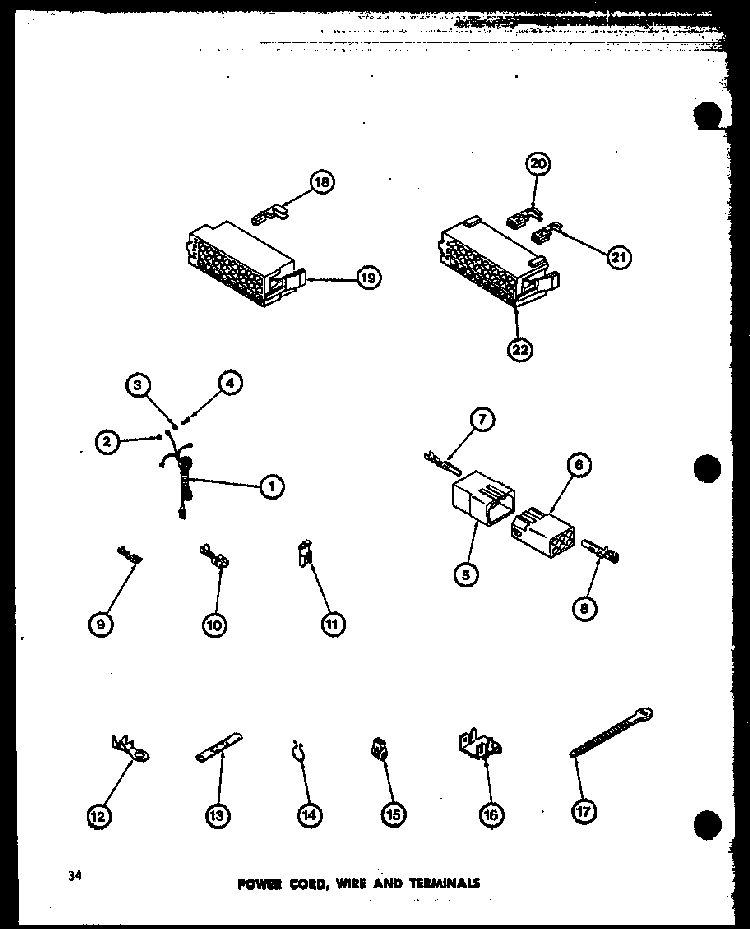 Power Cord Diagram and Parts List for TAA400 P77040-2W Amana Washer