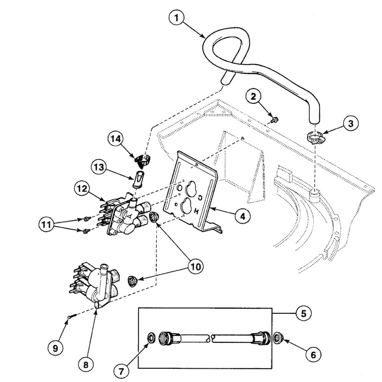 Valve Assy Diagram and Parts List for SWT621LD  Speed Queen Washer