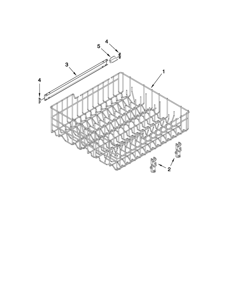 Upper Rack And Track Parts Diagram and Parts List for CUD6710XQ2  Crosley Dishwasher