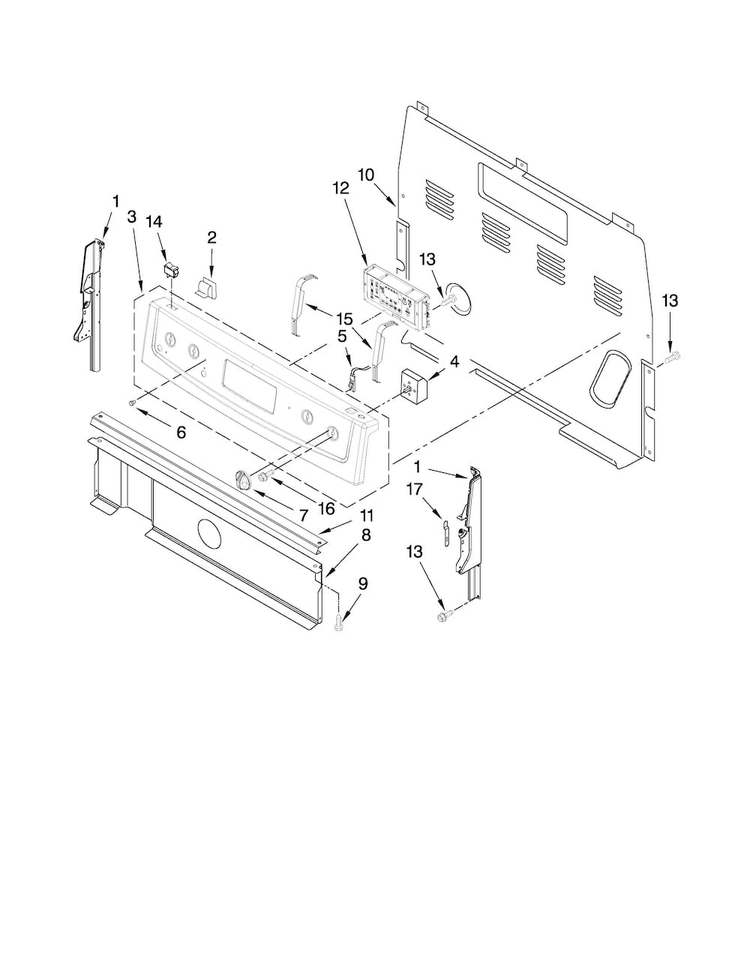 Control Panel Parts Diagram and Parts List for MER7765WS0  Maytag Range