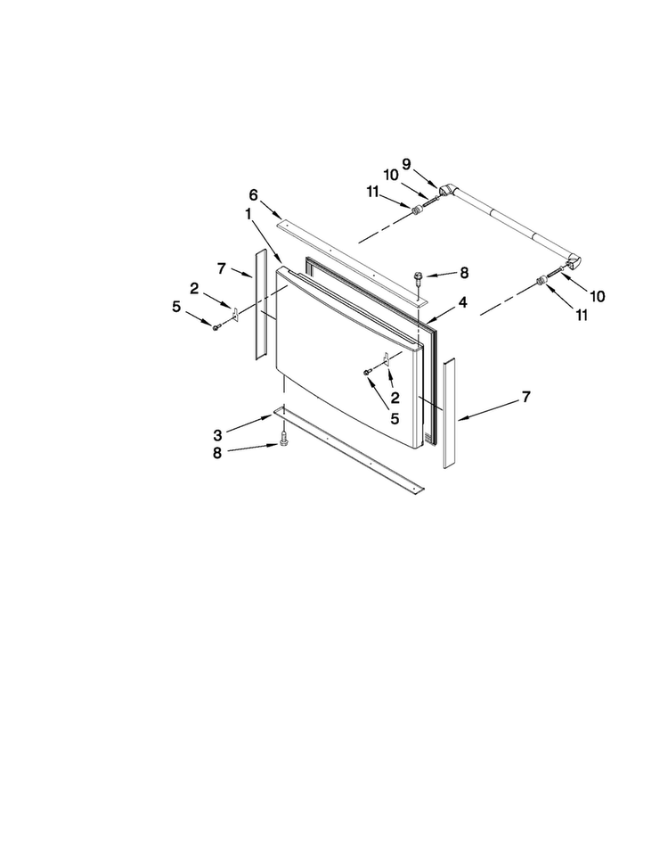 Freezer Door Parts Diagram and Parts List for JFC2089WTB2  Jenn-Air Refrigerator