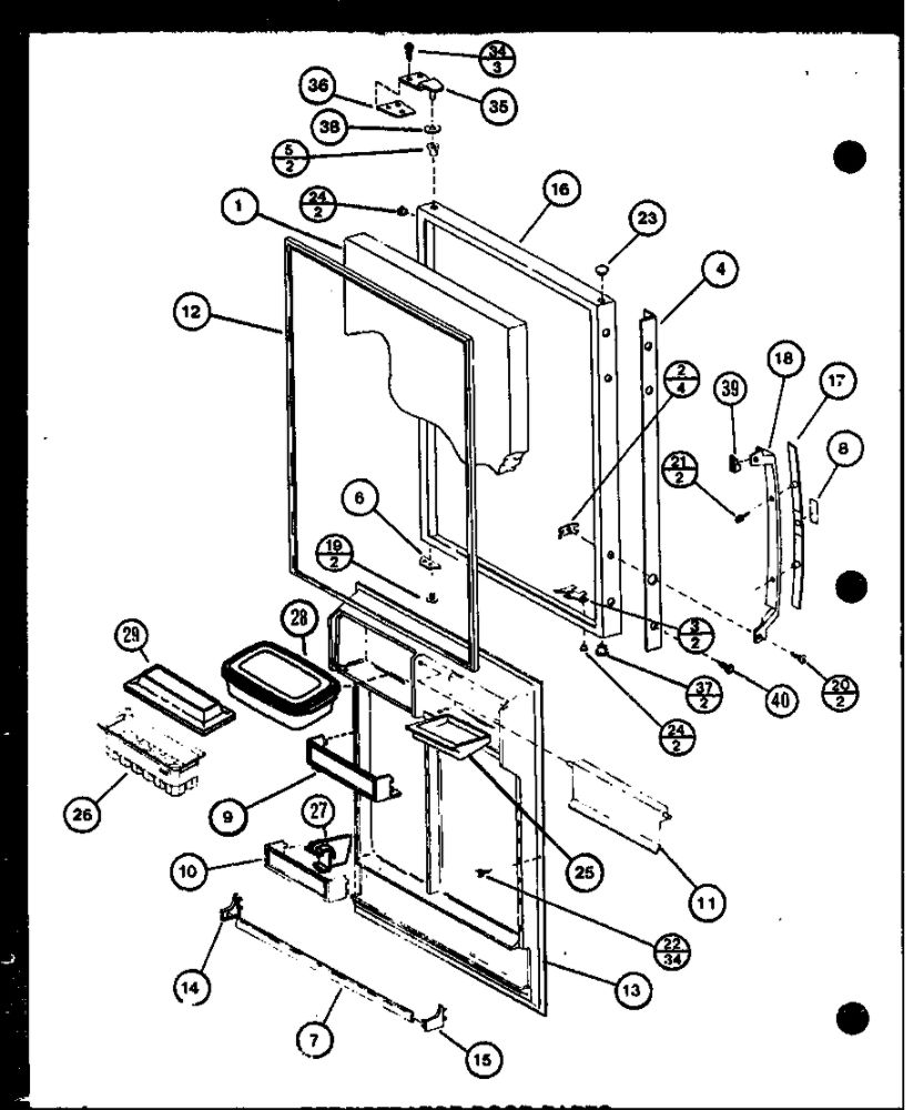 Refrigerator Door Parts 1 Diagram and Parts List for IC3K-P7621310W-BM  Amana Refrigerator