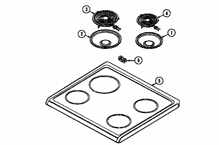 Top Assembly Diagram and Parts List for S1500PAW  Maytag Range