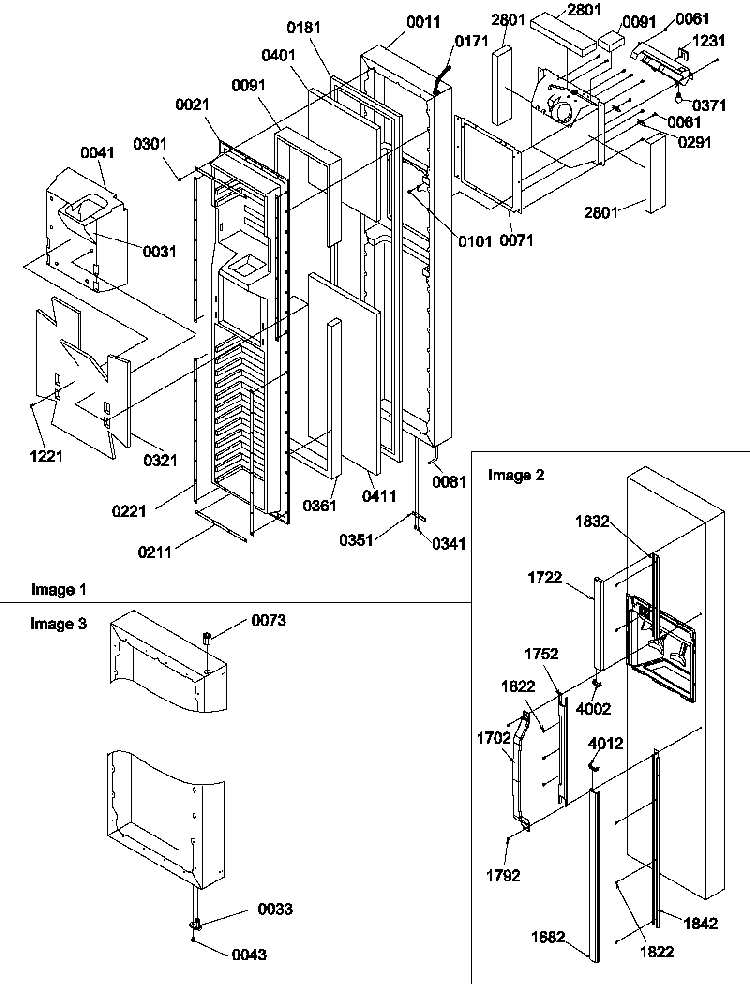 Freezer Door Diagram and Parts List for SCD22TBL-P1303511WL  Amana Refrigerator