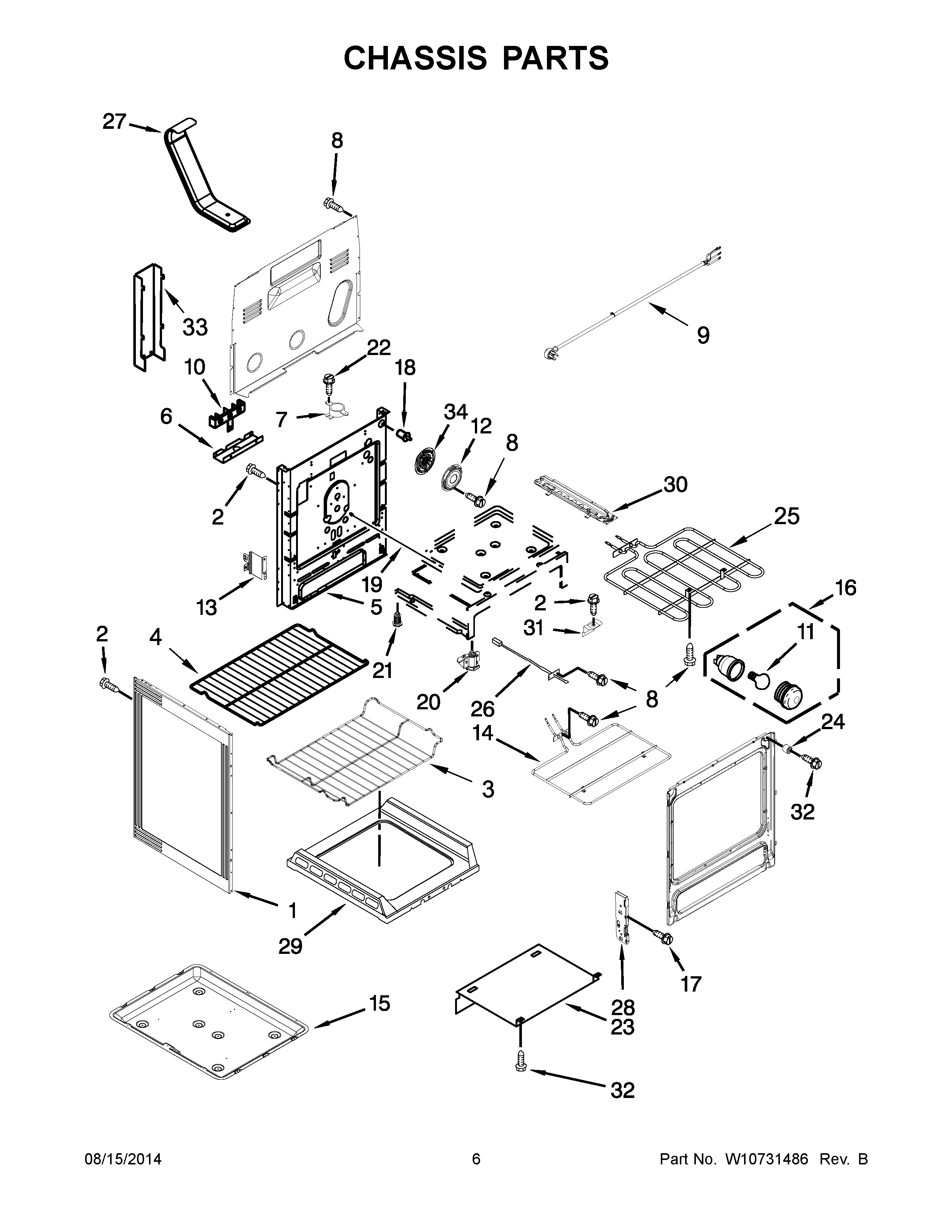 04 - CHASSIS PARTS Diagram and Parts List for YMER8700DH1  Maytag Range