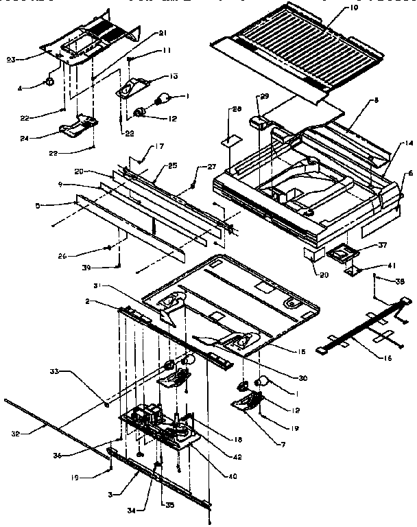 Divider Block Diagram and Parts List for TXI22R-P1168008W  Amana Refrigerator