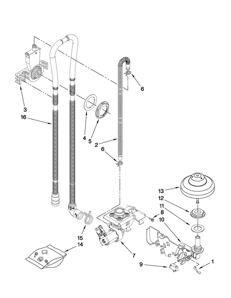 Fill And Overfill Parts Diagram and Parts List for JDB3600AWS3  Jenn-Air Dishwasher
