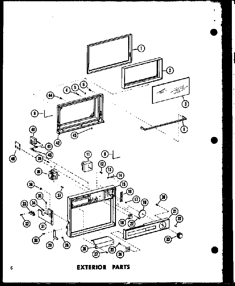 Exterior Parts Diagram and Parts List for R-3 P71306-3M Amana Microwave