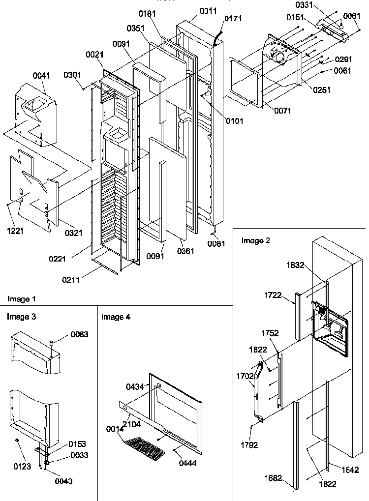 Freezer Door Diagram and Parts List for GSGD21B-P1193905WW  Amana Refrigerator