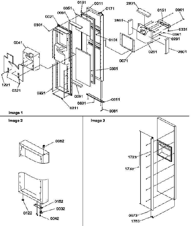 Freezer Door Diagram and Parts List for SRDE27TPW-P1190603WW  Amana Refrigerator
