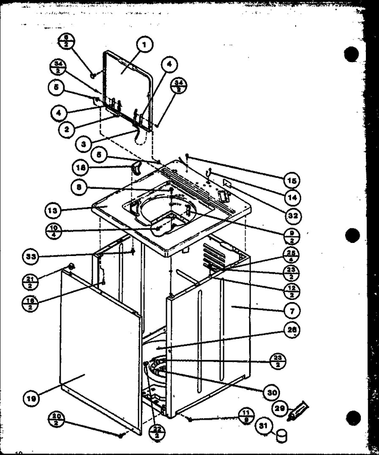 Section 4 Diagram and Parts List for CW9003W P1122813WW Amana Washer