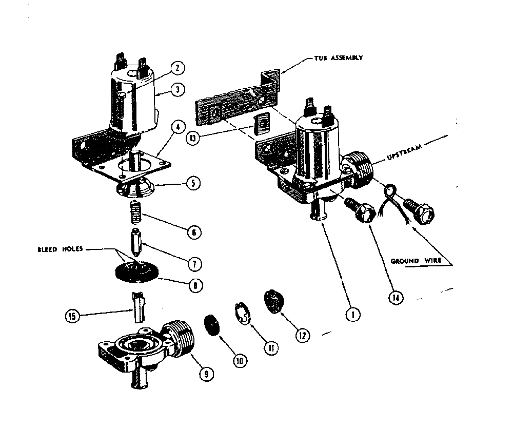 802301 Water Inlet Valve Assembly Diagram and Parts List for SDWP2410  Kenmore Dishwasher