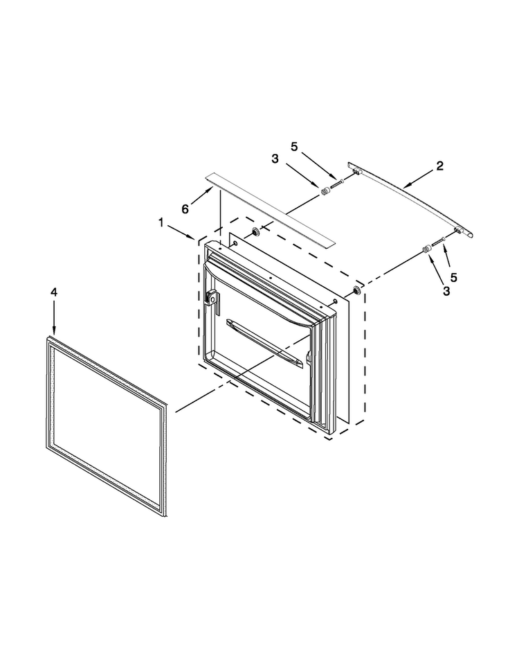 Freezer Door Diagram and Parts List for JFC2290VPY5  Jenn-Air Refrigerator