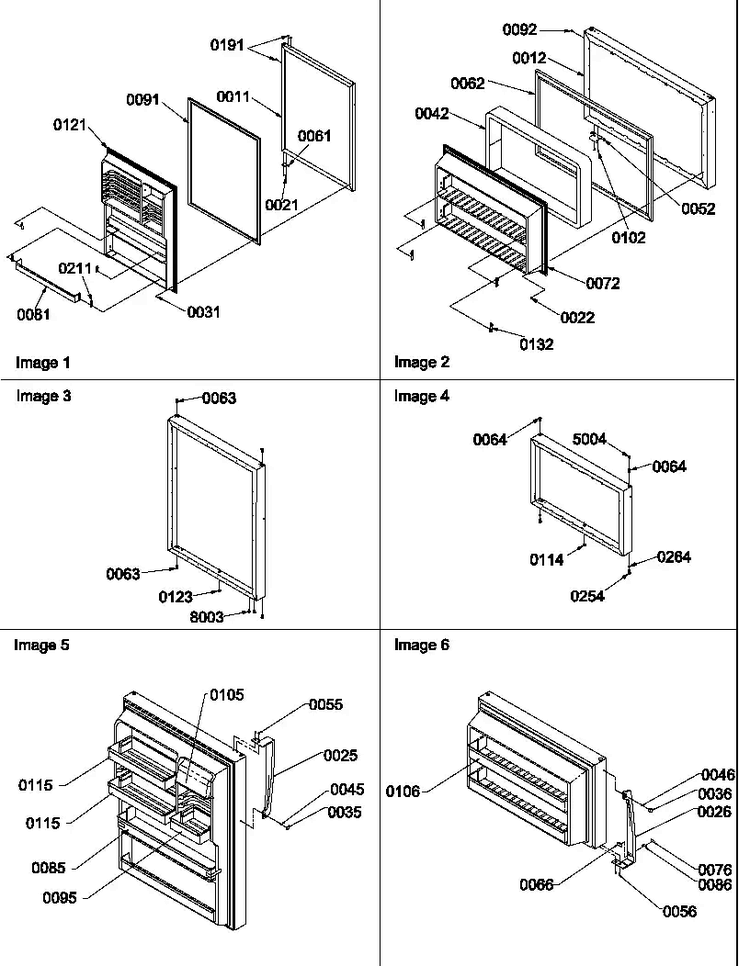 Door Assemblies Diagram and Parts List for TW518VW-P1322501WW  Amana Refrigerator