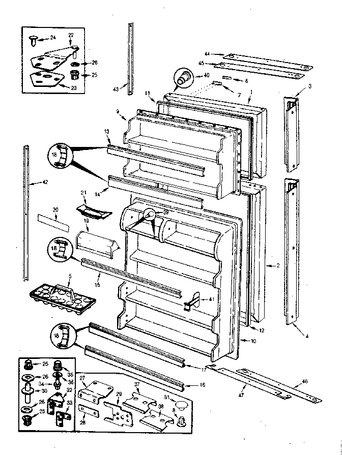 Doors Diagram and Parts List for JRT191B M9C64B Jenn-Air Refrigerator