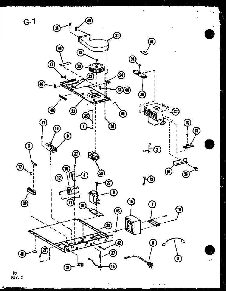 Section 4 Diagram and Parts List for RC-6D P73860-3M Amana Microwave