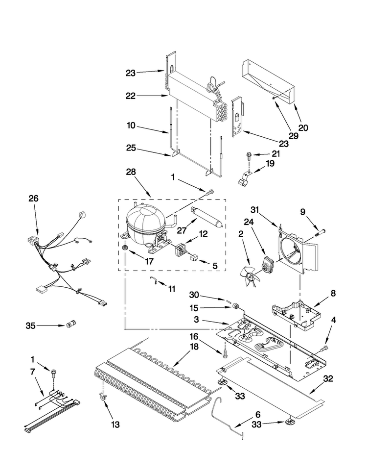 Unit Parts Diagram and Parts List for MFI2569YEB2  Maytag Refrigerator