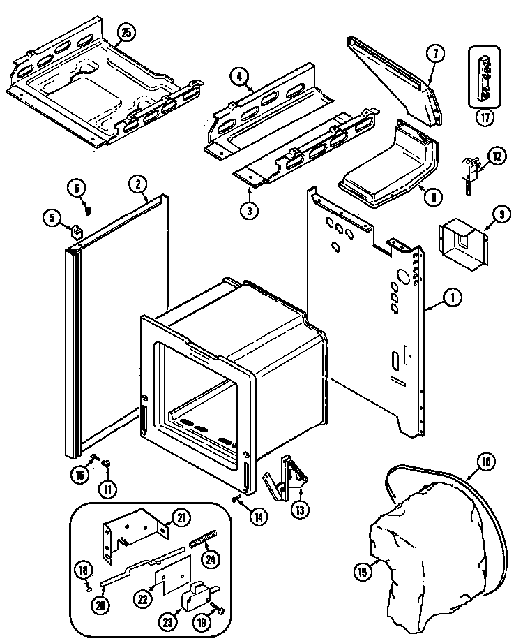 Body Diagram and Parts List for CRG7500CGL  Maytag Range
