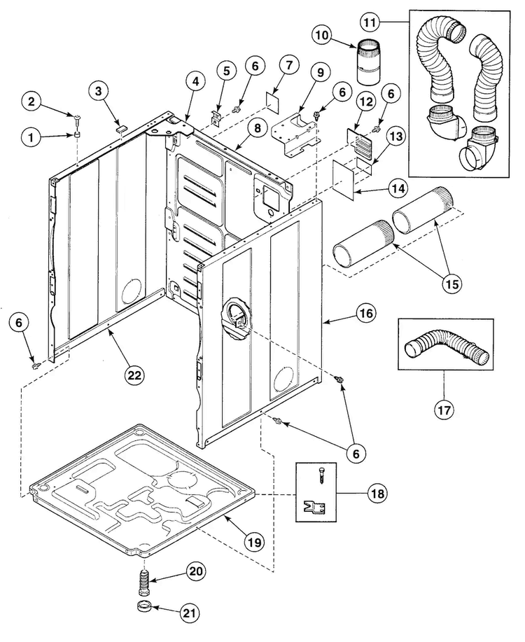 Cabinet Diagram and Parts List for SDGZ09QF  Speed Queen Dryer