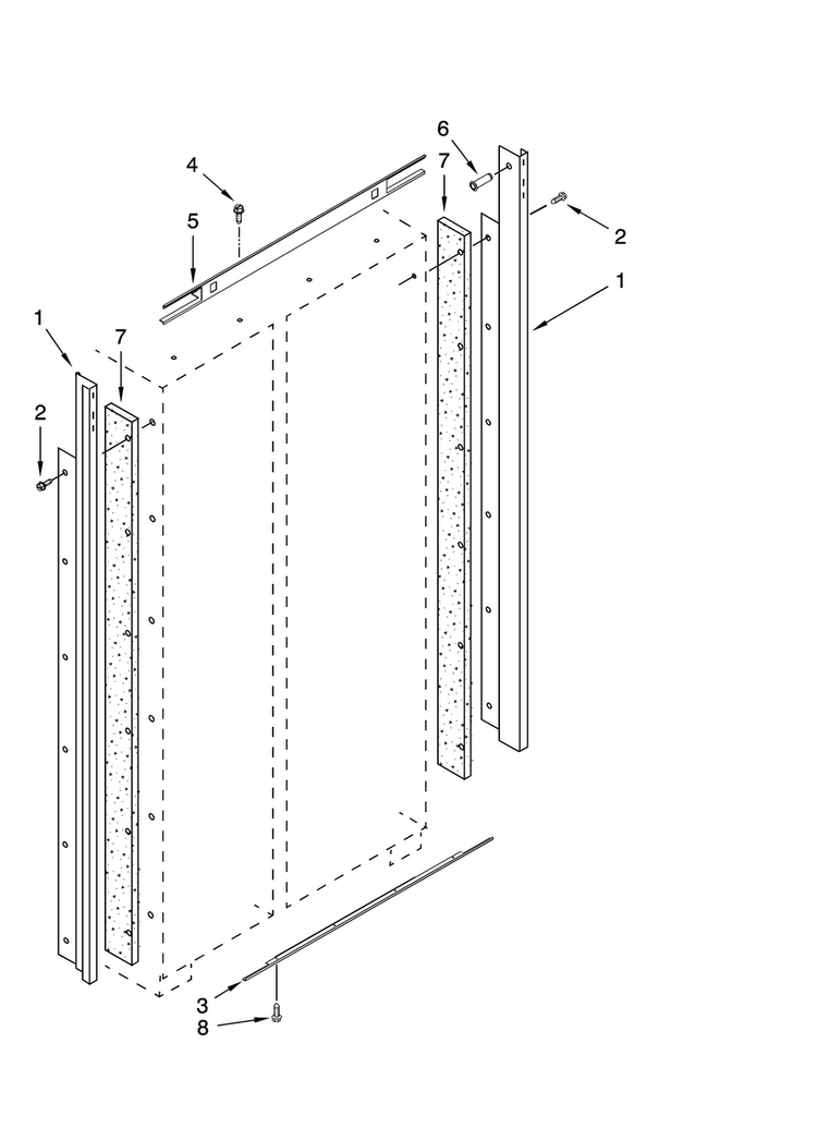Cabinet Trim Parts Diagram and Parts List for JS42NXFXDW00  Jenn-Air Refrigerator