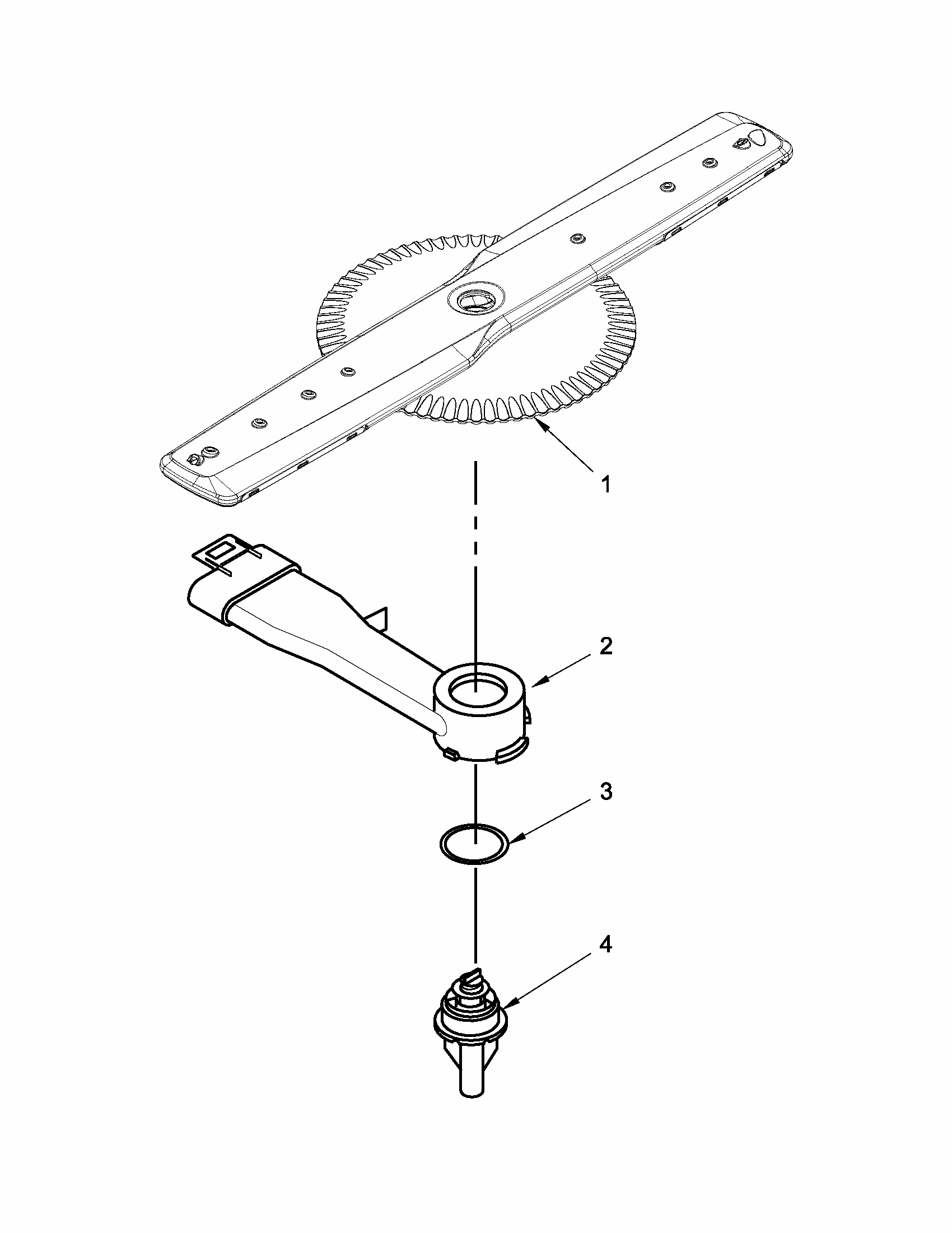 Lower Washarm Parts Diagram and Parts List for MDB8959SBB2  Maytag Dishwasher