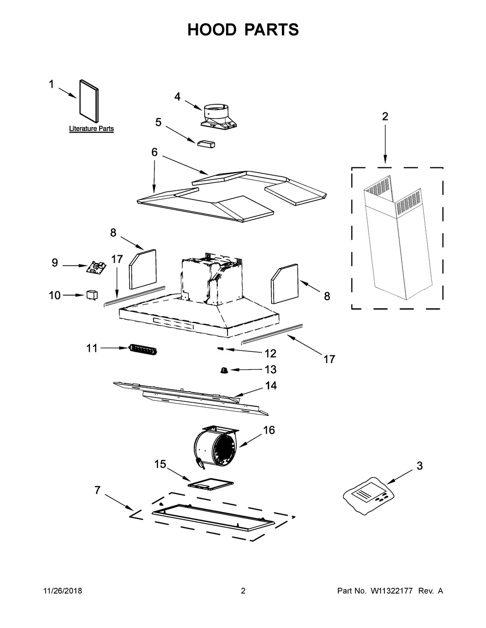 Hood Parts Diagram and Parts List for JXI8536HS0  Maytag Range Hood