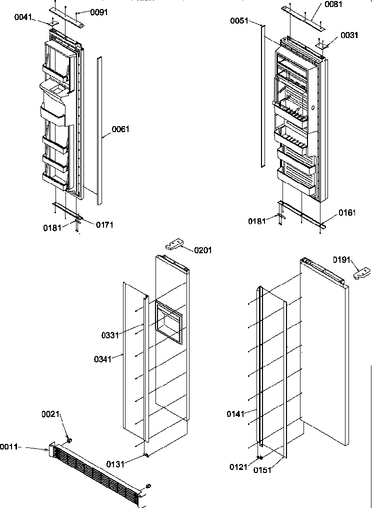 Handles,trim,toe Grille Kits Diagram and Parts List for SBDT520SW-P1185103WW  Amana Refrigerator