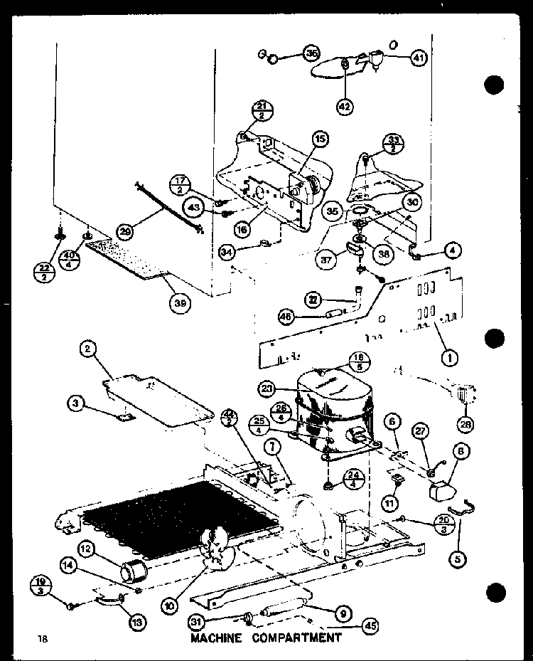 Machine Compartment Diagram and Parts List for SL22GL-P7745508WL  Amana Refrigerator