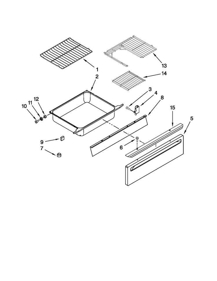 Drawer And Rack Parts Diagram and Parts List for MES5875BAS21  Maytag Range
