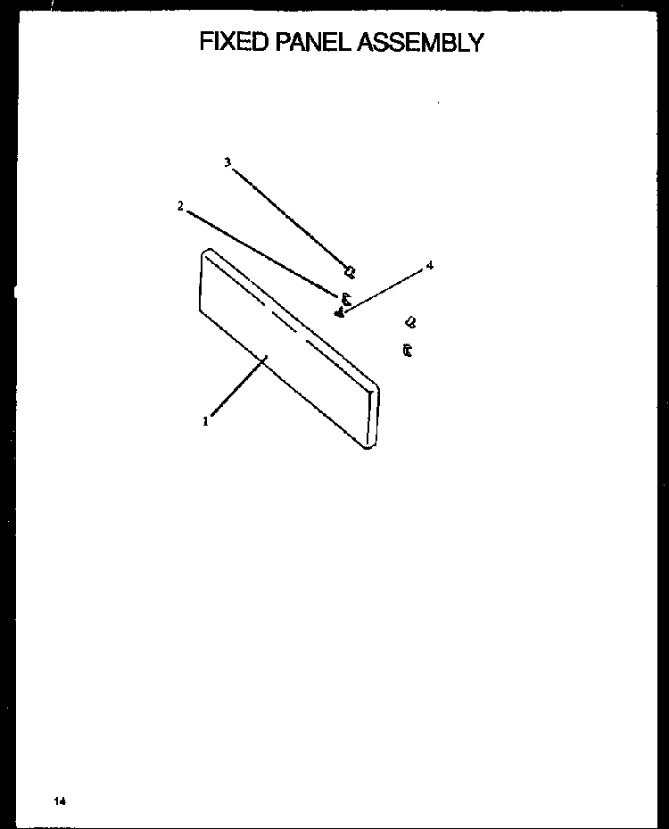 Fixed Panel Assembly Diagram and Parts List for SBE22AX P1142412NL Amana Range