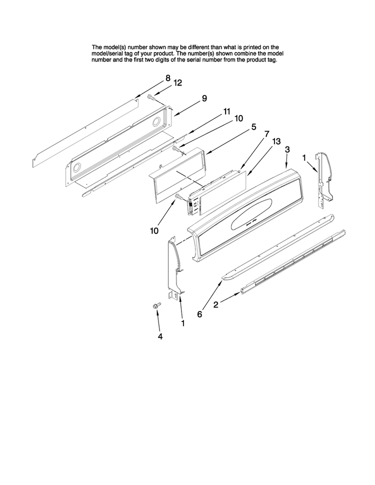 Control Panel Parts Diagram and Parts List for MGR6775BDB18  Maytag Range