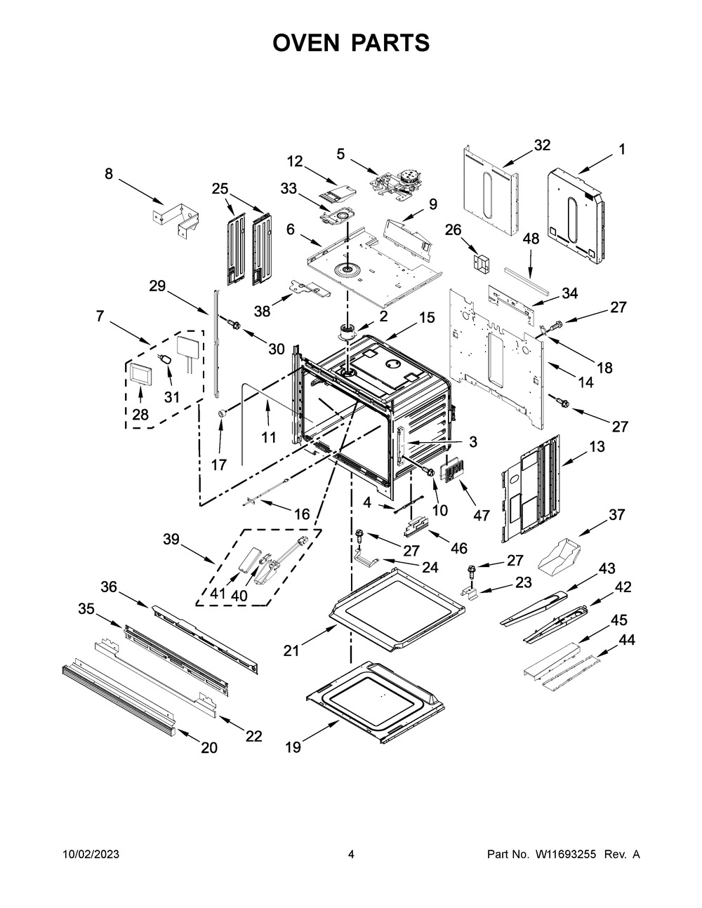 Oven Parts Diagram and Parts List for JJW3830LL01  Jenn-Air Wall Oven