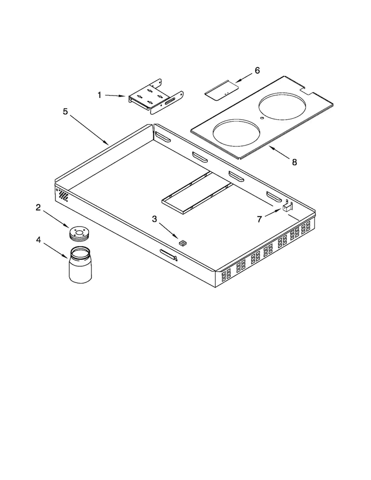 Burner Box Assembly Diagram and Parts List for JED8130ADB17  Jenn-Air Cooktop