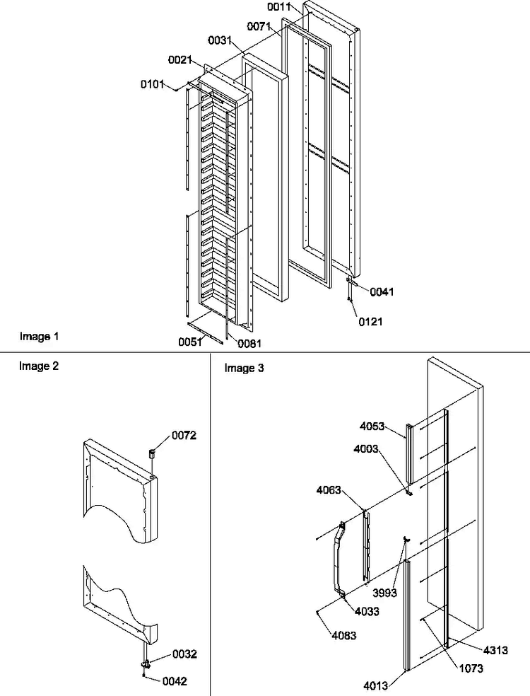 Freezer Door Diagram and Parts List for SR25TE-P1194002WE  Amana Refrigerator