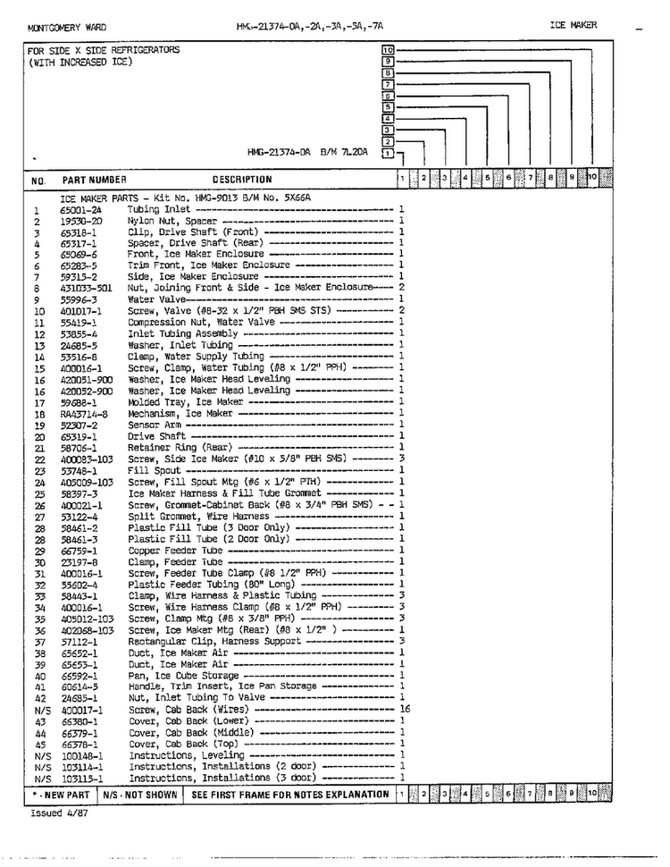 Ice Maker Page 2 Diagram and Parts List for 21374A  Admiral Refrigerator