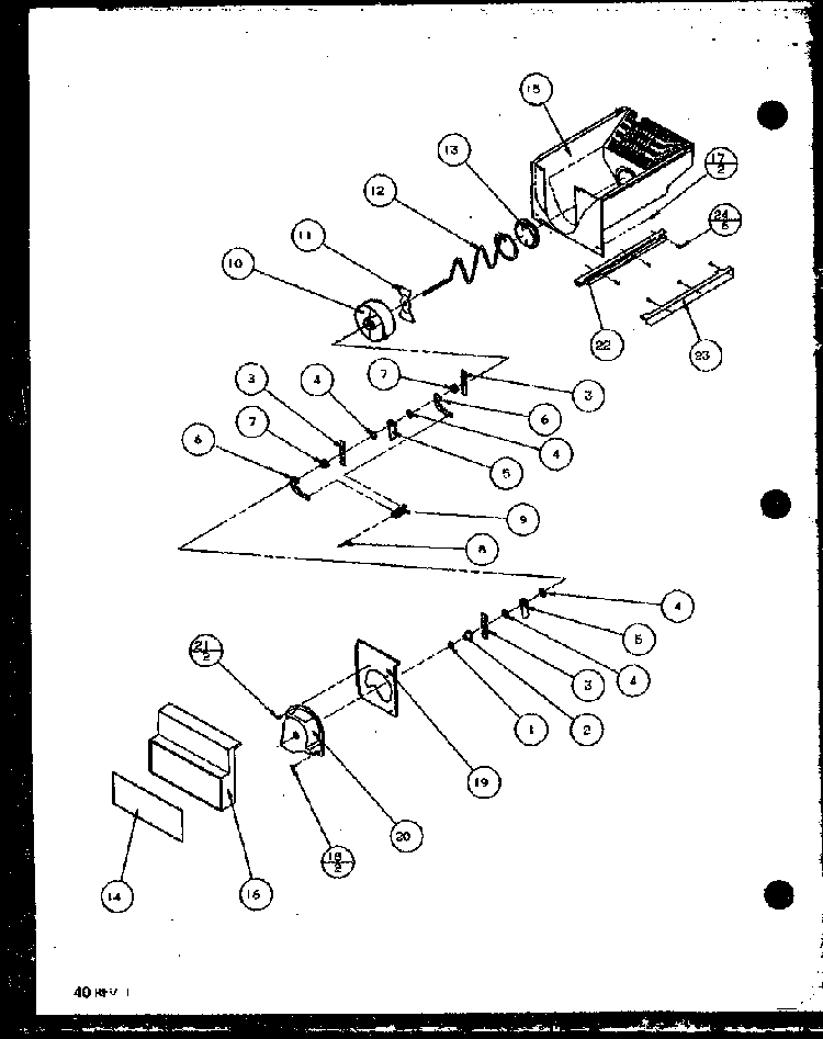 Crushed Ice Bucket Diagram and Parts List for SZD20MPL-P1120204WL  Amana Refrigerator