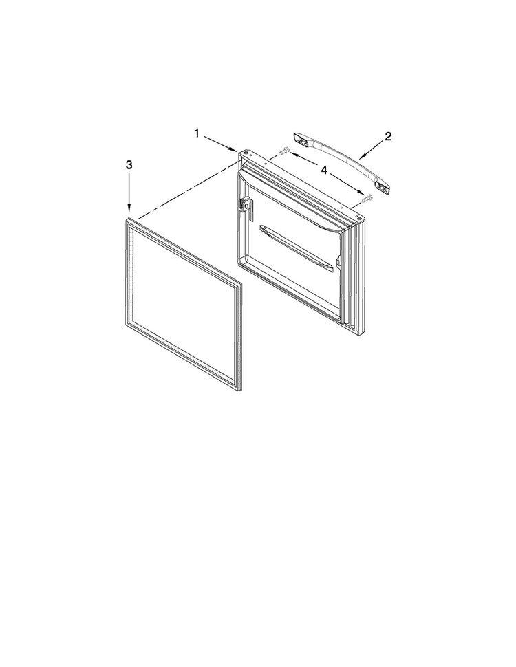 Freezer Door Parts Diagram and Parts List for CB19G7B00B5  Crosley Refrigerator