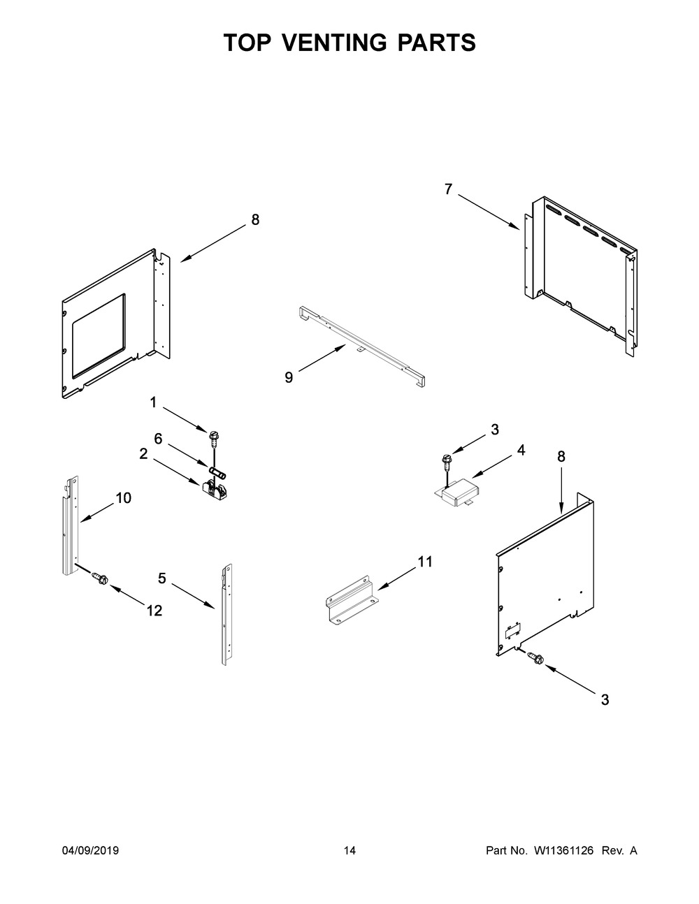 Top Venting Parts Diagram and Parts List for JMW2430IL01  Maytag Microwave Oven Combo