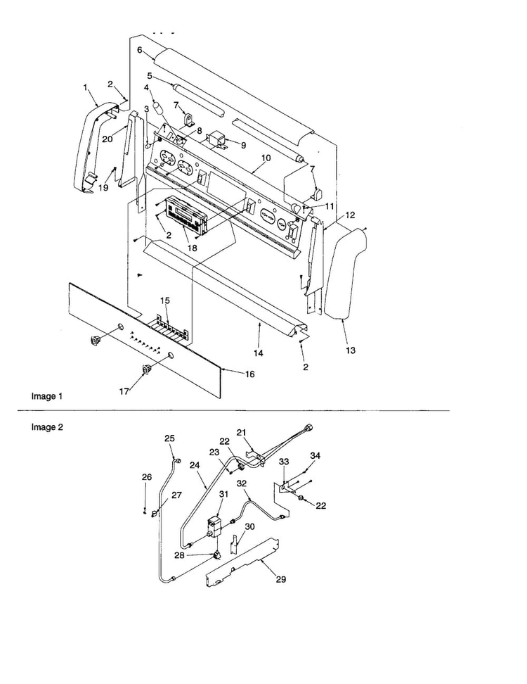 Backguard And Gas Supply Diagram and Parts List for ARG7800E-P1143355NE  Amana Range