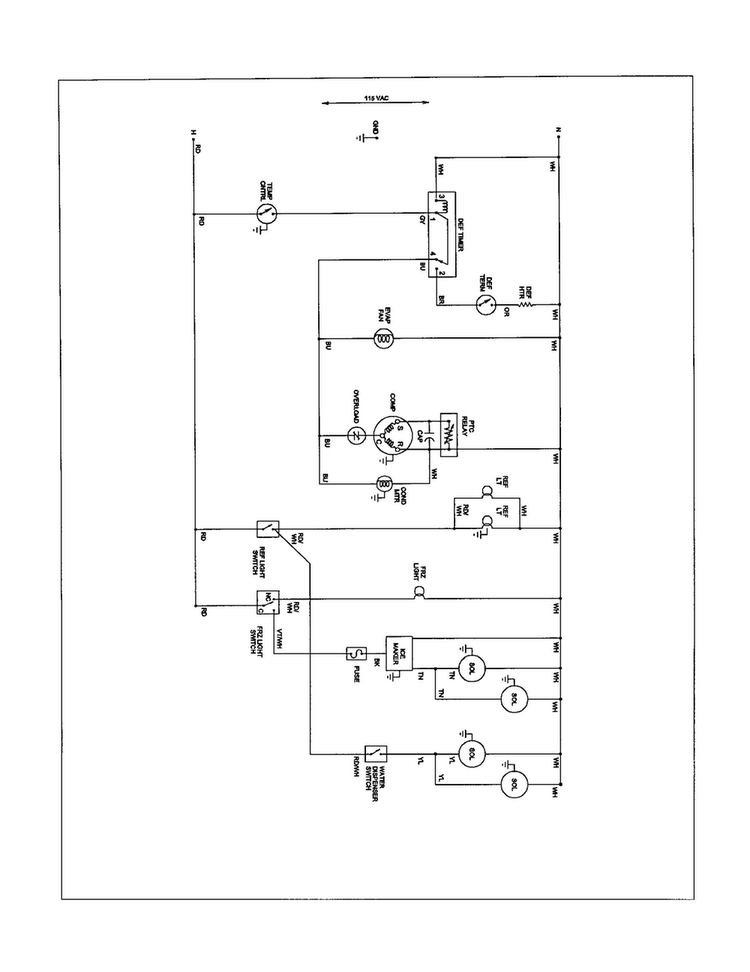 Wiring Information Diagram and Parts List for JCB2058GEW-PJCB205  Jenn-Air Refrigerator