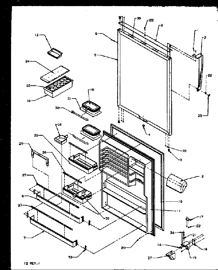 Section 18 Diagram and Parts List for TS18R2G-P1158311WG  Amana Refrigerator