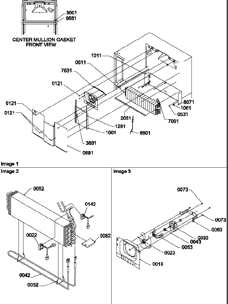 Evaporator And Fan Motor Assemblies Diagram and Parts List for TR521VW-P1322601WW  Amana Refrigerator