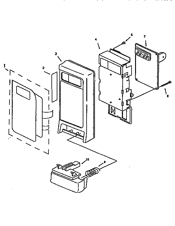 Control Panel Diagram and Parts List for 56566480691  Kenmore Microwave