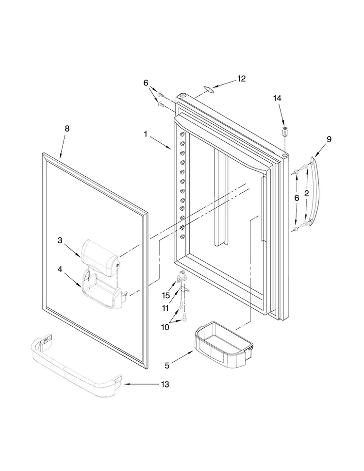 Refrigerator Door Parts Diagram and Parts List for MBL2256KES4  Maytag Refrigerator