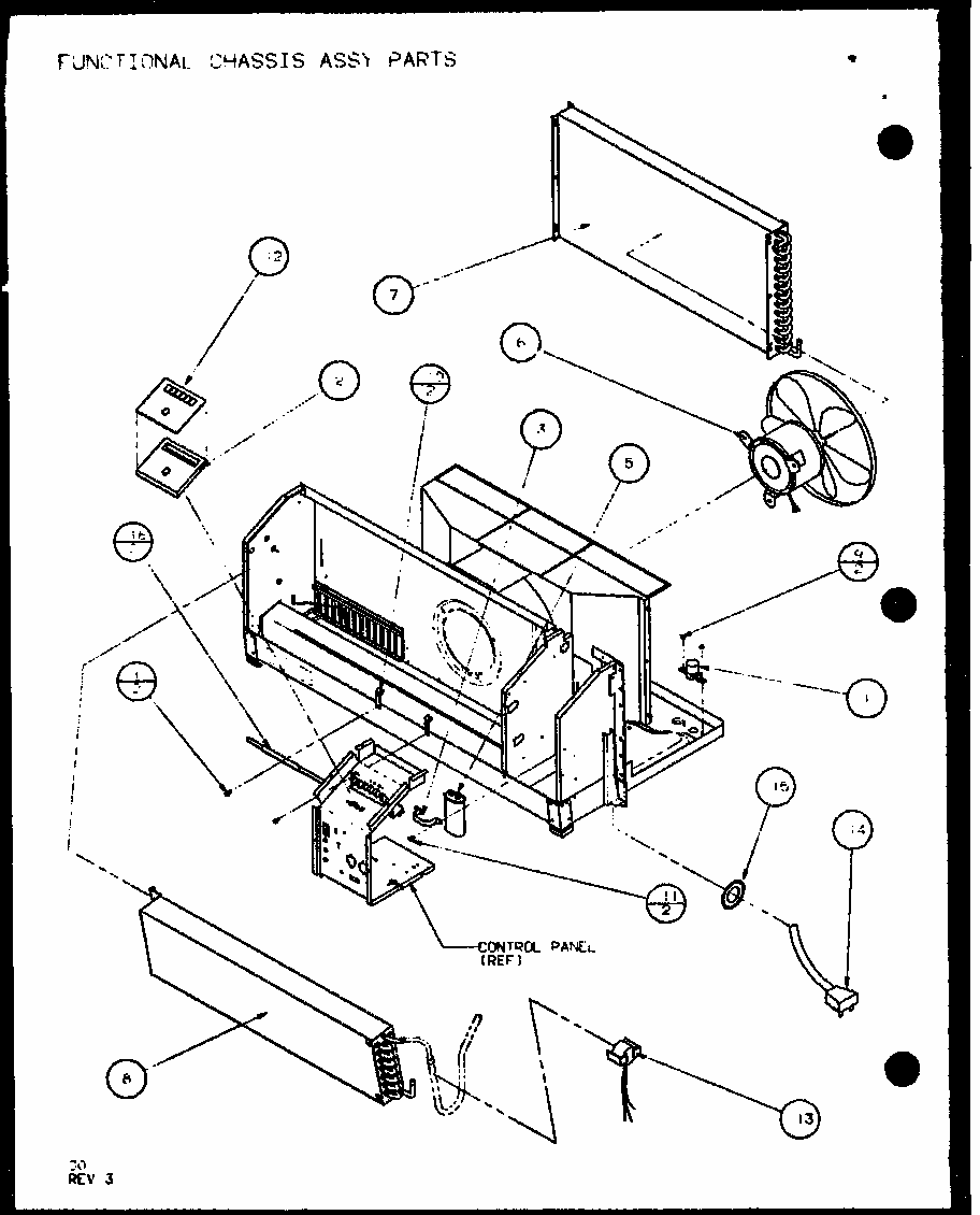 Functional Chassis Assy Parts (pth09300er/p9812608r) (pth09400er/p9872108r) Diagram and Parts List for PTH12300ER P9812615R Amana Air Conditioner