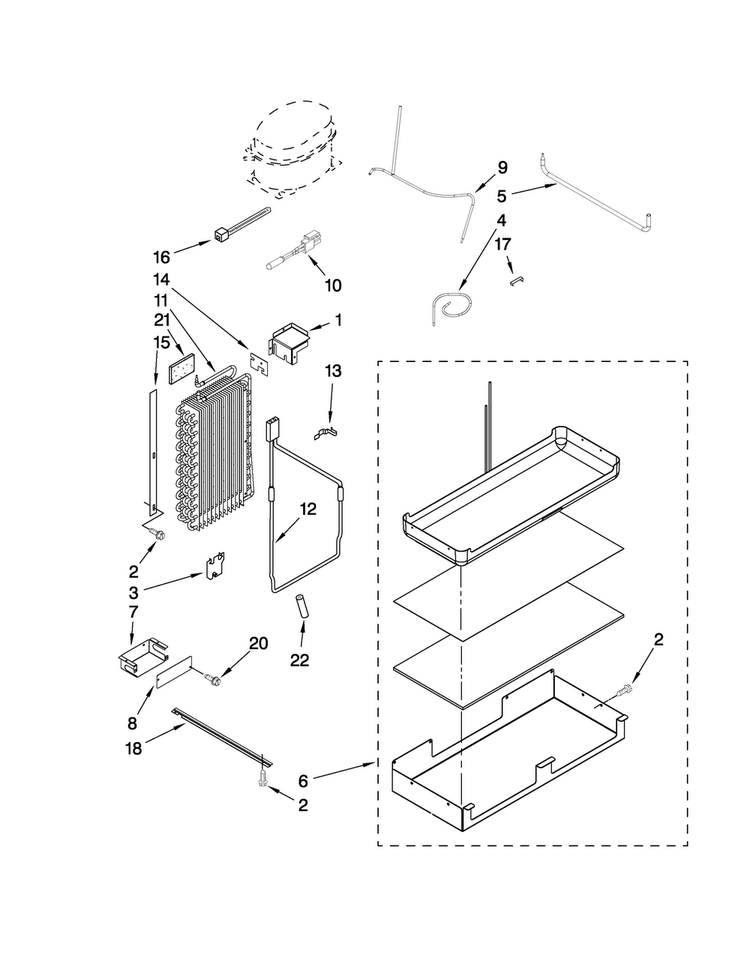 Lower Unit And Tube Parts Diagram and Parts List for JS42SEDUDW00  Jenn-Air Refrigerator