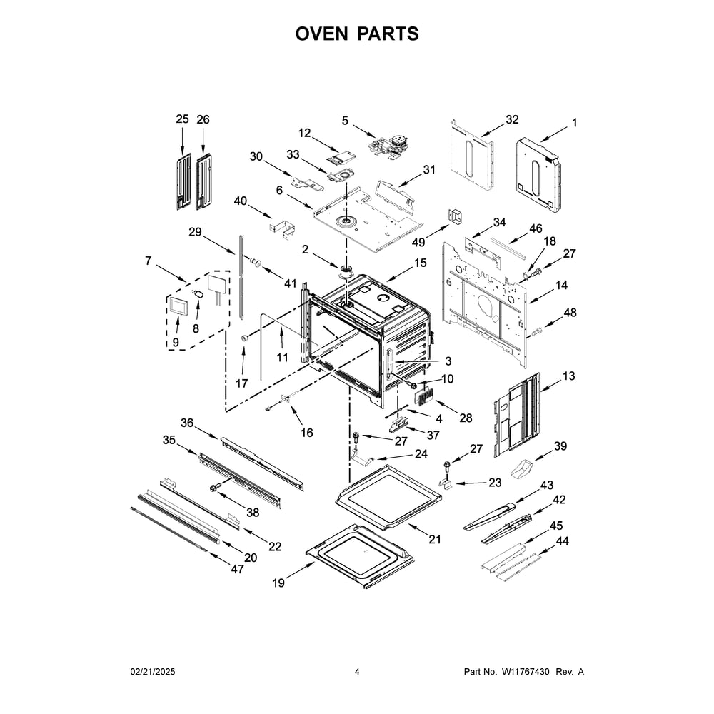 Oven Parts Diagram and Parts List for JOEDC330RL00  Jenn-Air Wall Oven