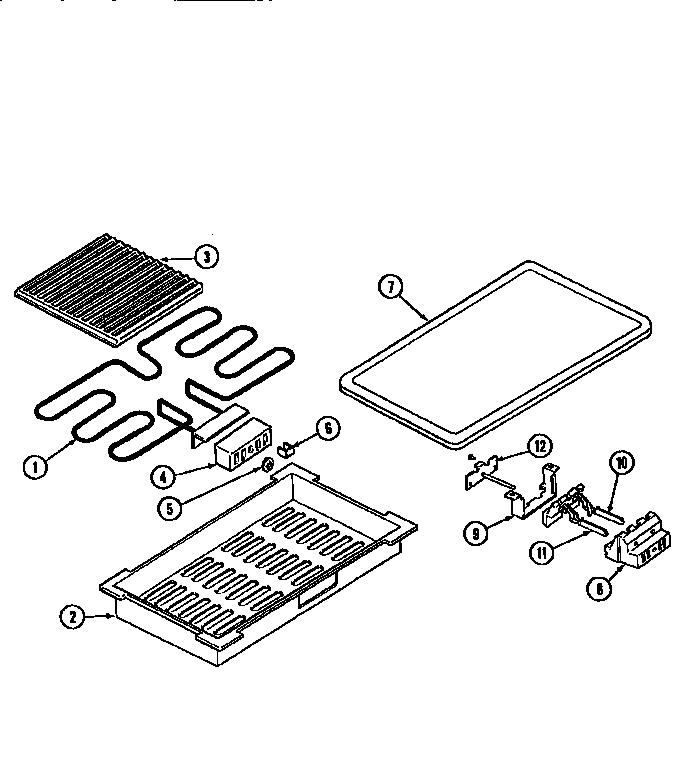 Electric Grill Cartridge Diagram and Parts List for A0330  Jenn-Air Range