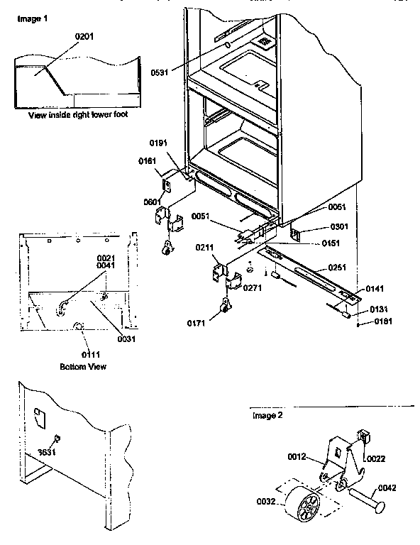 Insulation And Roller Assembly Diagram and Parts List for BX22S5E-P1196705WL  Amana Refrigerator